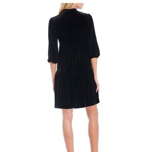 Vince Cumato Tiered Velvet A-Line Dress Size 14